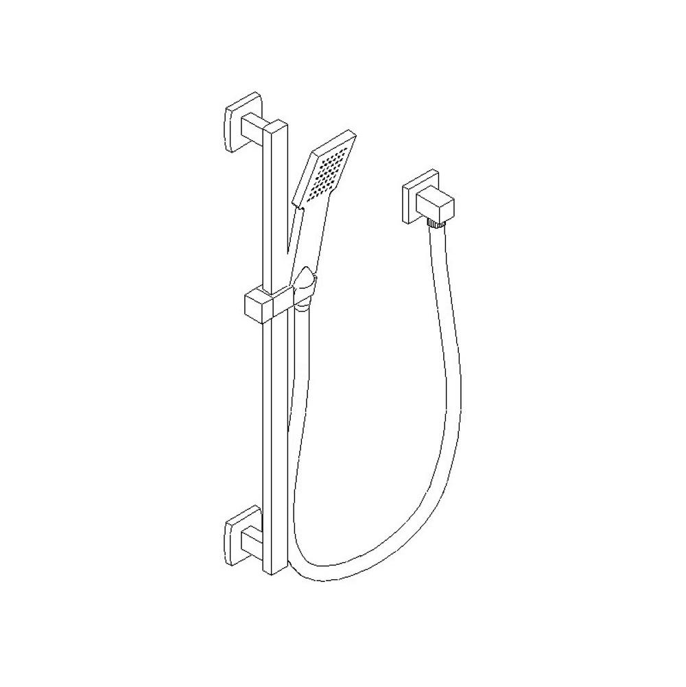 Artos Flexible Hose Shower Kit with Safire Slide Bar, Chrome