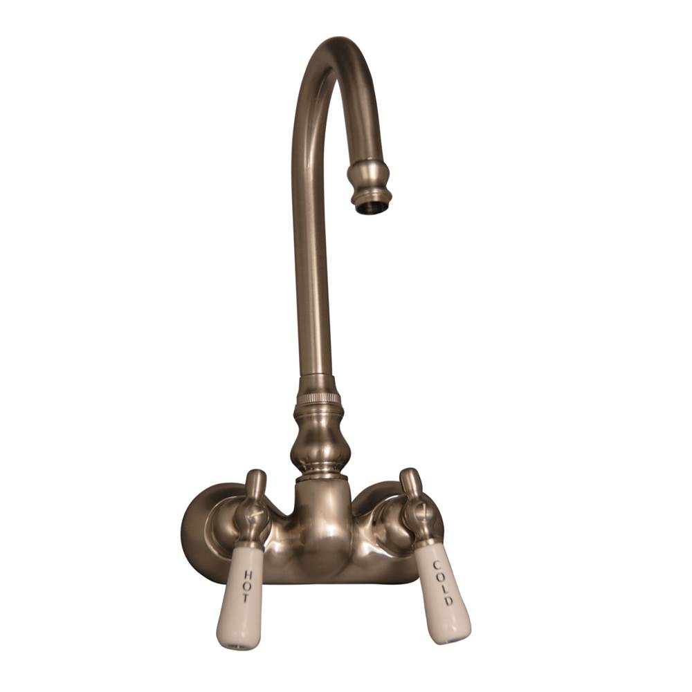 Barclay Tub Filler w/Code Spout, Lever Porc Handles, Brushed Nickel