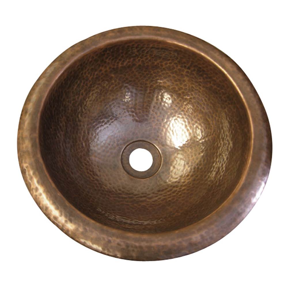 Barclay Abita Round Self Rimming Basin, Hammered Antique Copper