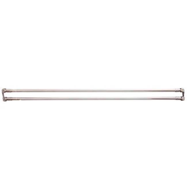 Barclay 66'' Straight Double ShowerCurtain Rod w/ Flanges-WH