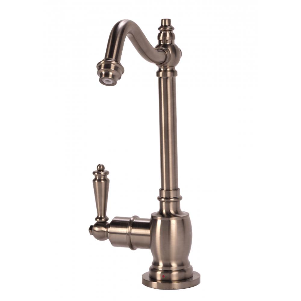 AquaNuTech Traditional Hook Spout Hot Only Filtration Faucet-Brushed Nickel