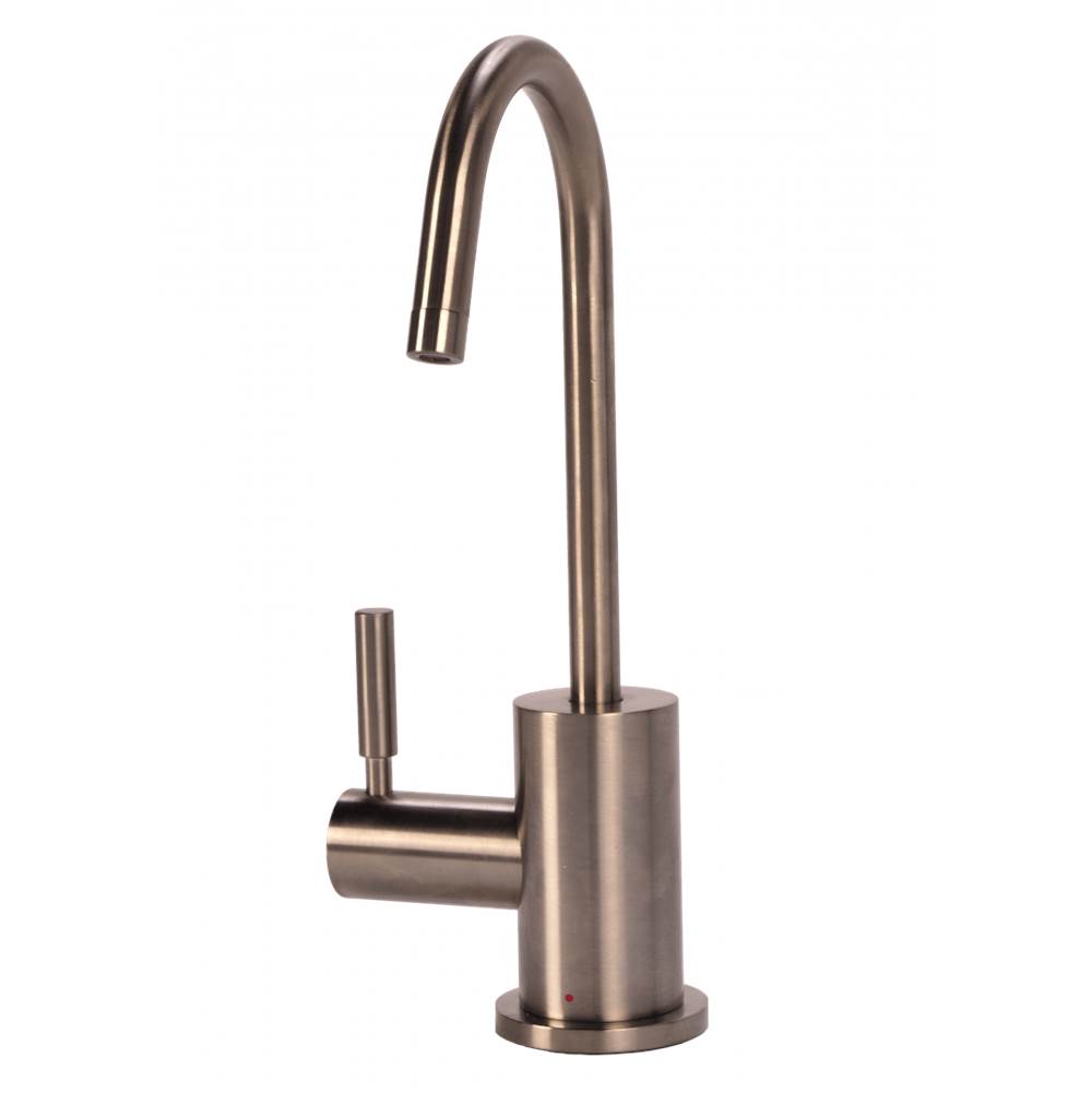 AquaNuTech Contemporary C-Spout Hot Only Filtration Faucet-Brushed Nickel
