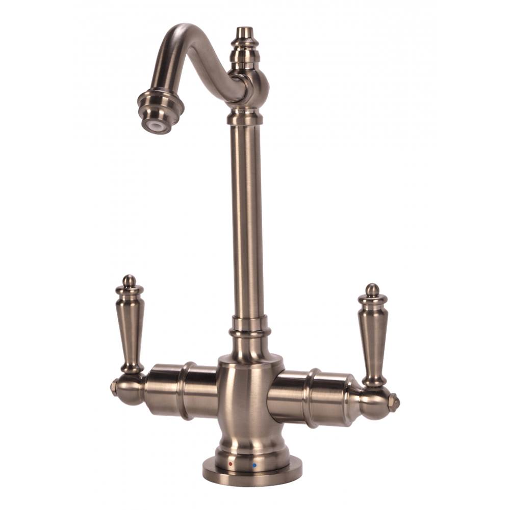 AquaNuTech Traditional Hook Spout Hot/Cold Filtration Faucet-Brushed Nickel
