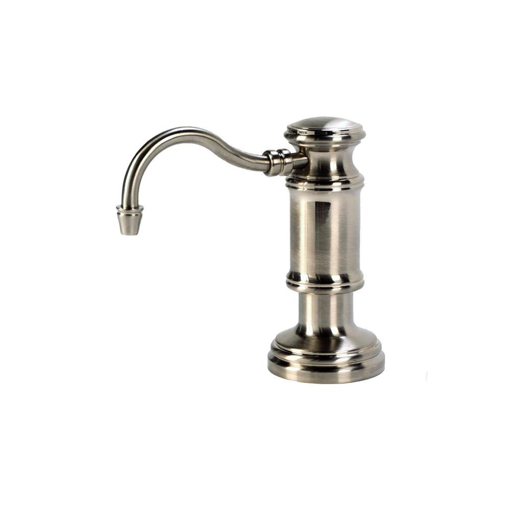 AquaNuTech Traditional Soap/Lotion Dispenser w/Hook Spout-Brushed Nickel