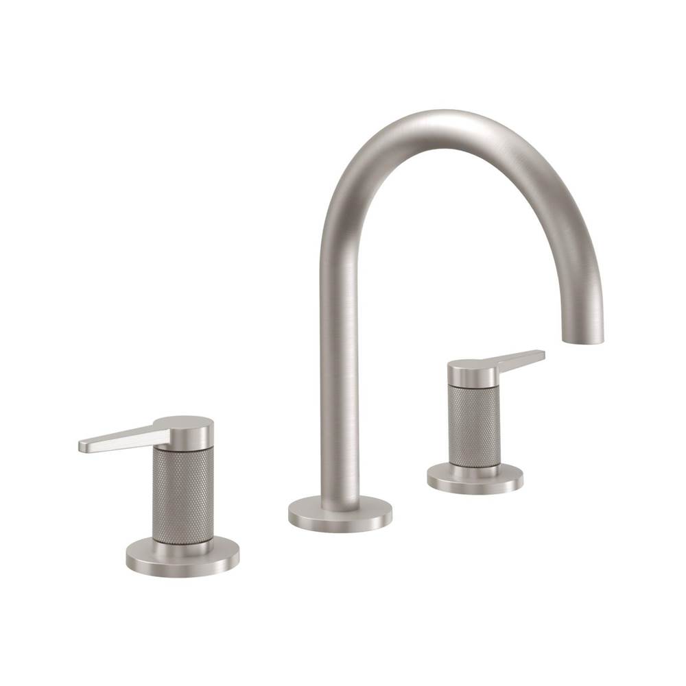 California Faucets 8'' Widespread Lavatory Faucet - High Spout; Knurled Insert