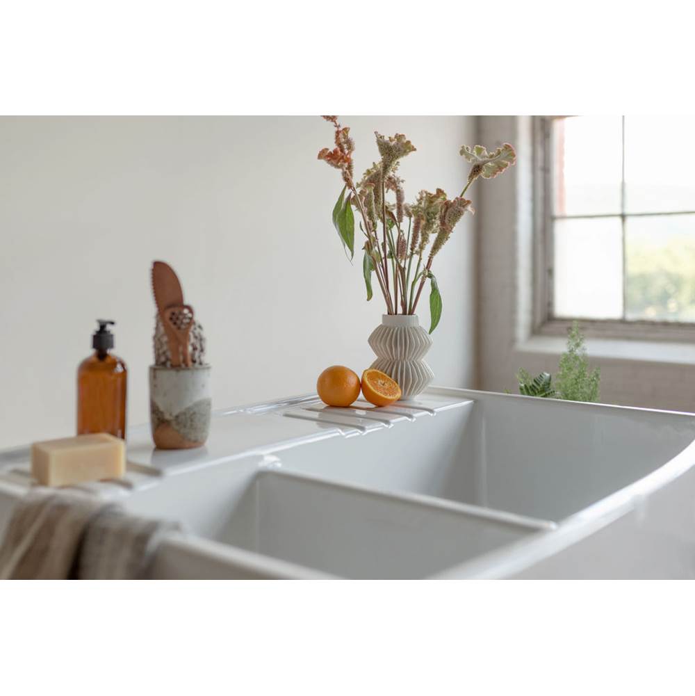 Chambord 35'' Trouville Double-bowl Fireclay Sink with Tap-deck. 