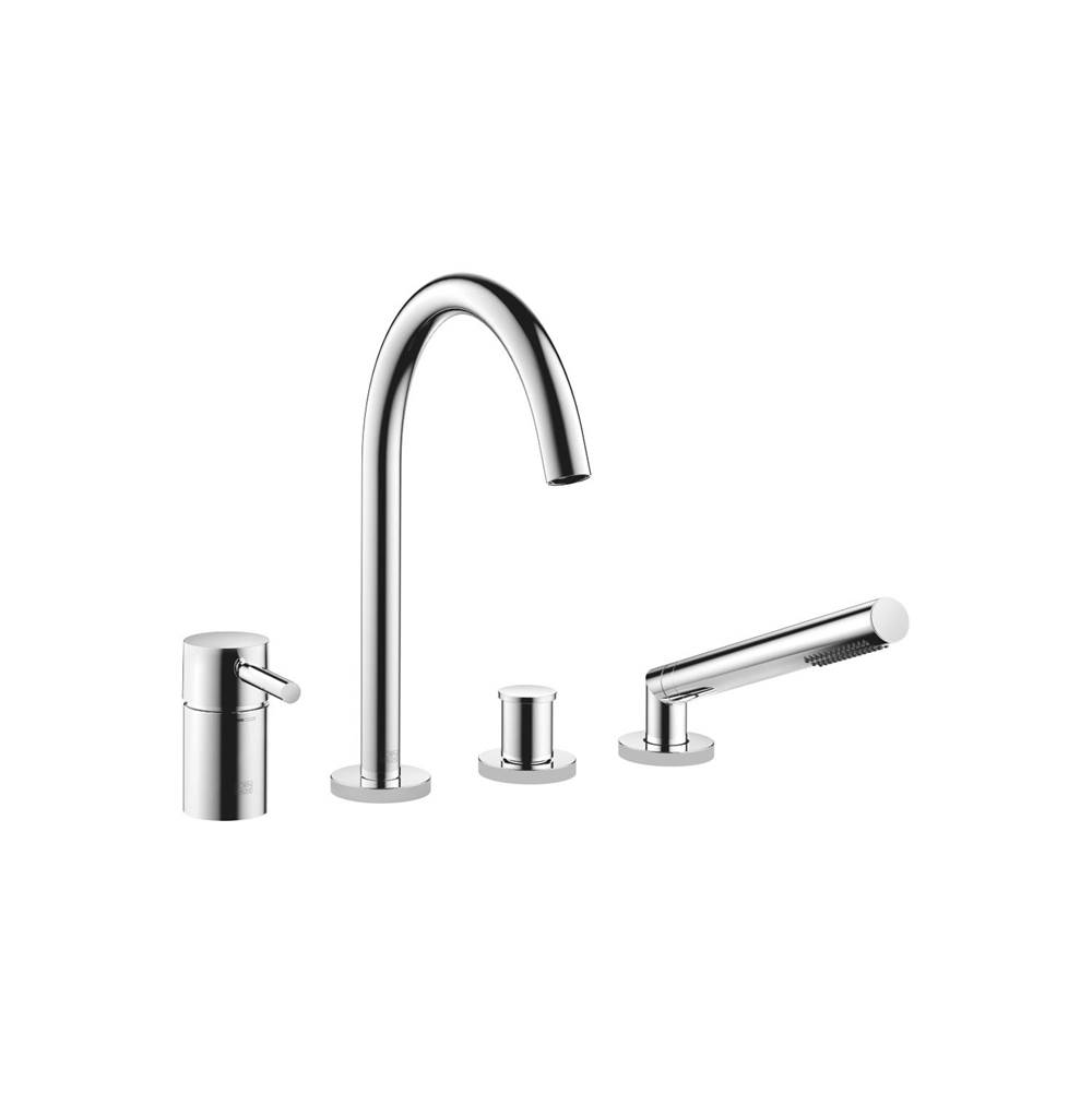 Dornbracht Meta Deck-Mounted Tub Mixer, With Hand Shower Set For Deck-Mounted Tub Installation In Polished Chrome