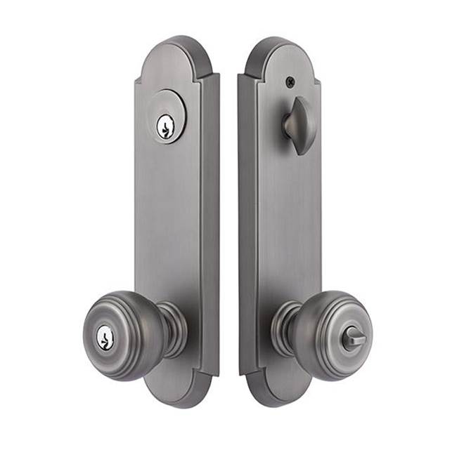 Emtek 2-PT Lock Key in Knb/Lvr Dbl Cyl, Annapolis Plate, Cortina Lever, RH, US15A