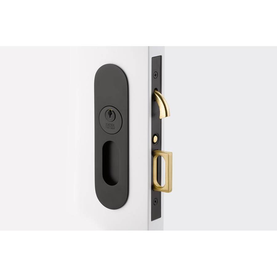 Emtek Privacy, Narrow Oval Pocket Door Mortise Lock, US10B