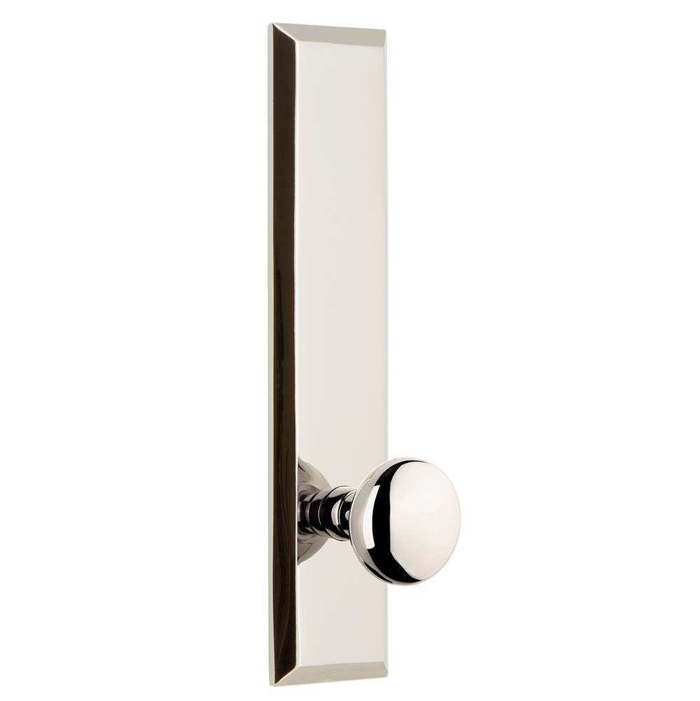 Grandeur Hardware Grandeur Hardware Fifth Avenue Tall Plate Dummy with Fifth Avenue Knob in Polished Nickel
