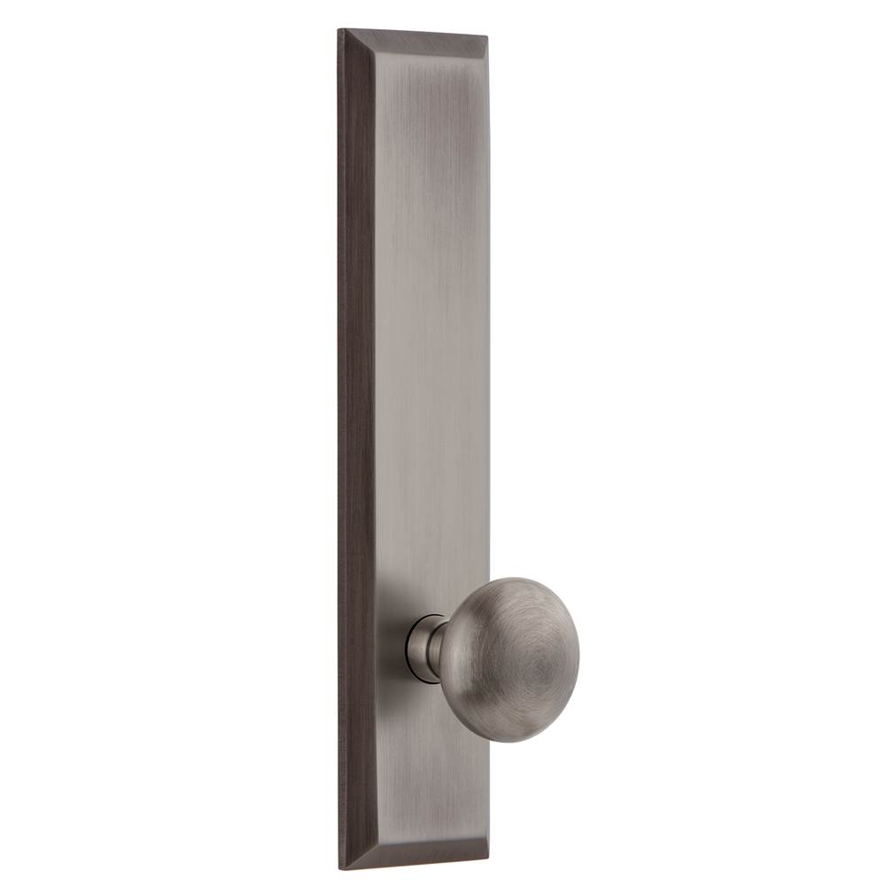 Grandeur Hardware Grandeur Hardware Fifth Avenue Tall Plate Double Dummy with Fifth Avenue Knob in Antique Pewter
