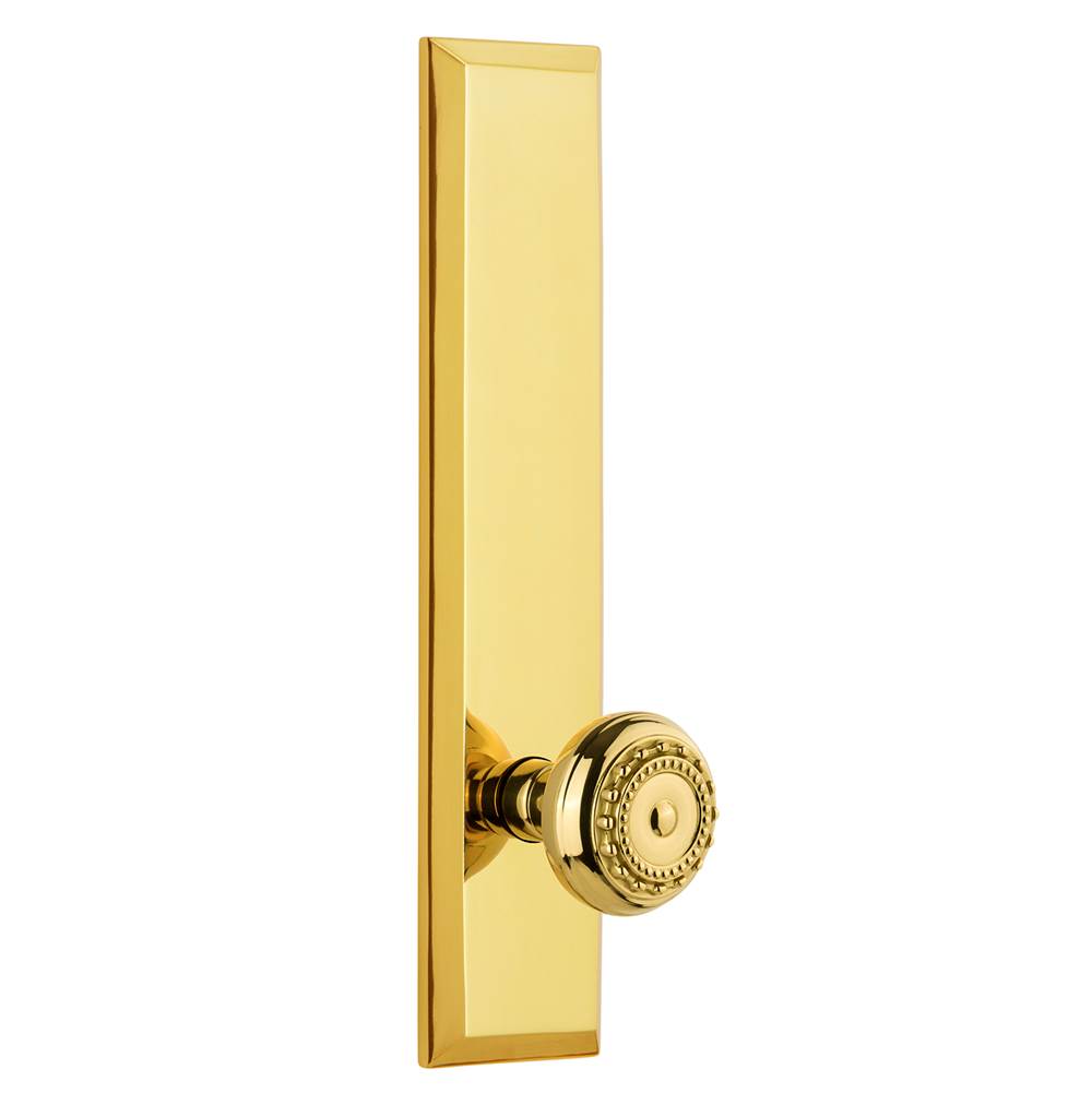 Grandeur Hardware Grandeur Hardware Fifth Avenue Tall Plate Privacy with Parthenon Knob in Polished Brass
