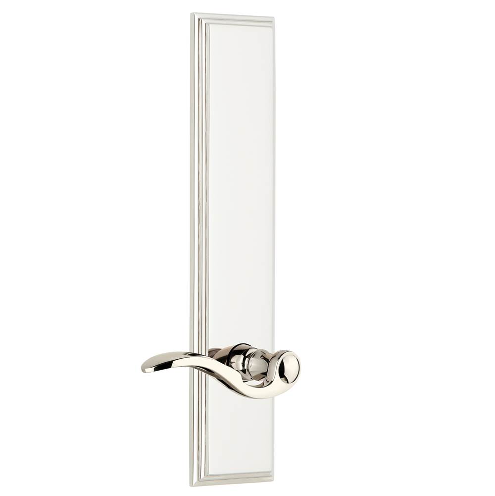 Grandeur Hardware Grandeur Hardware Carre'' Tall Plate Privacy with Bellagio Lever in Polished Nickel