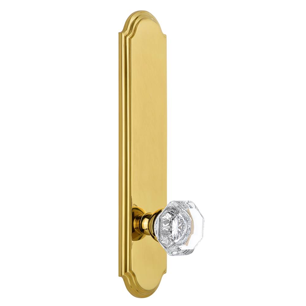 Grandeur Hardware Grandeur Hardware Arc Tall Plate Dummy with Chambord Knob in Polished Brass