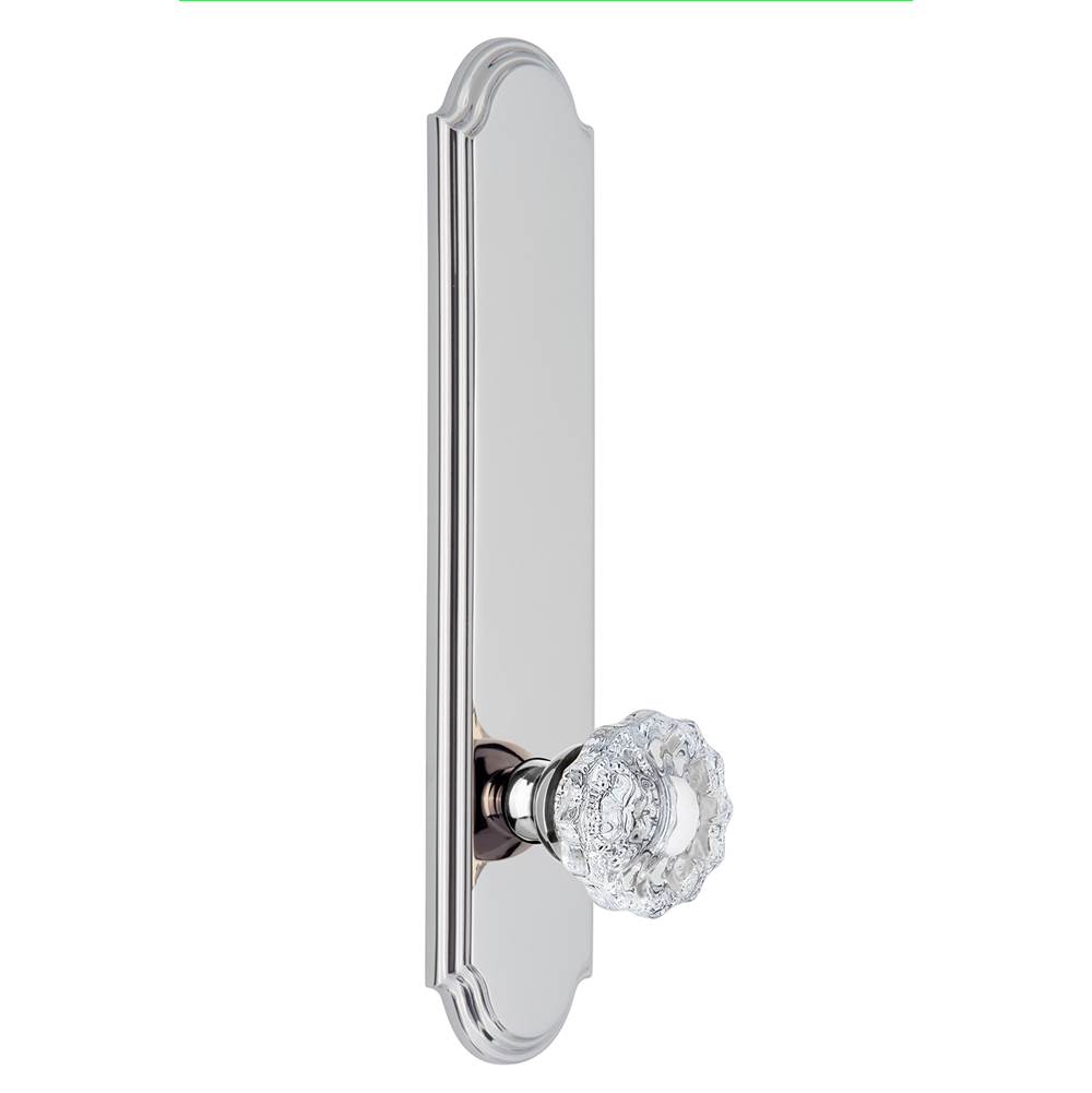 Grandeur Hardware Grandeur Hardware Arc Tall Plate Double Dummy with Versailles Knob in Bright Chrome