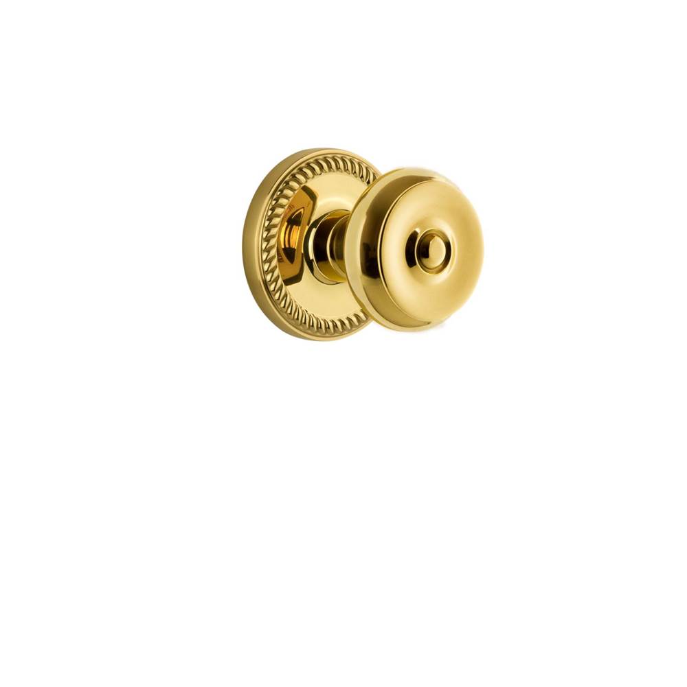 Grandeur Hardware Grandeur Newport Plate Double Dummy with Bouton Knob in Polished Brass