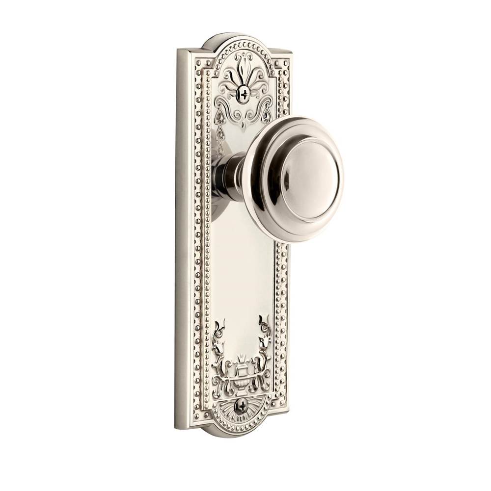 Grandeur Hardware Grandeur Parthenon Plate Double Dummy with Circulaire Knob in Polished Nickel