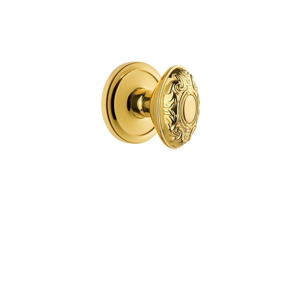 Grandeur Hardware Grandeur Circulaire Rosette Dummy with Grande Victorian Knob in Polished Brass