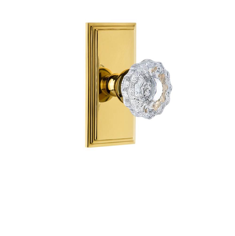 Grandeur Hardware Grandeur Carre Plate Passage with Versailles Crystal Knob in Polished Brass