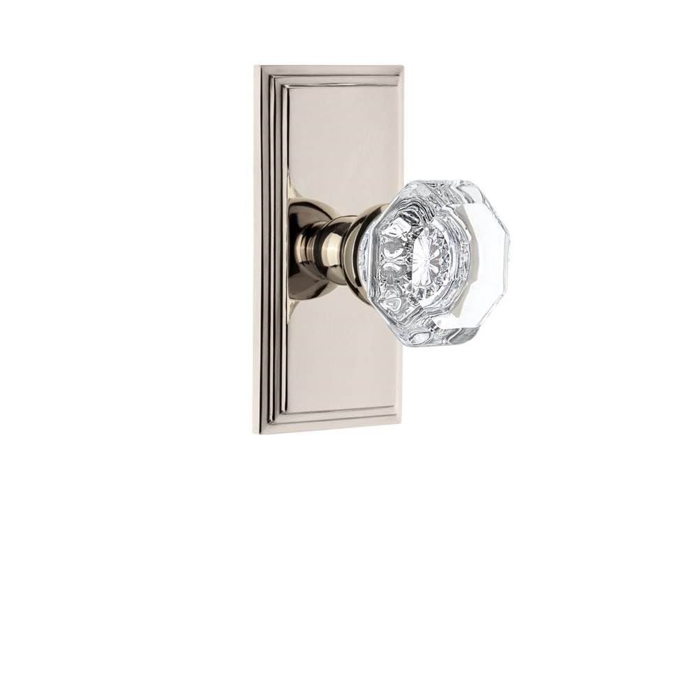 Grandeur Hardware Grandeur Carre Plate Double Dummy with Chambord Crystal Knob in Polished Nickel