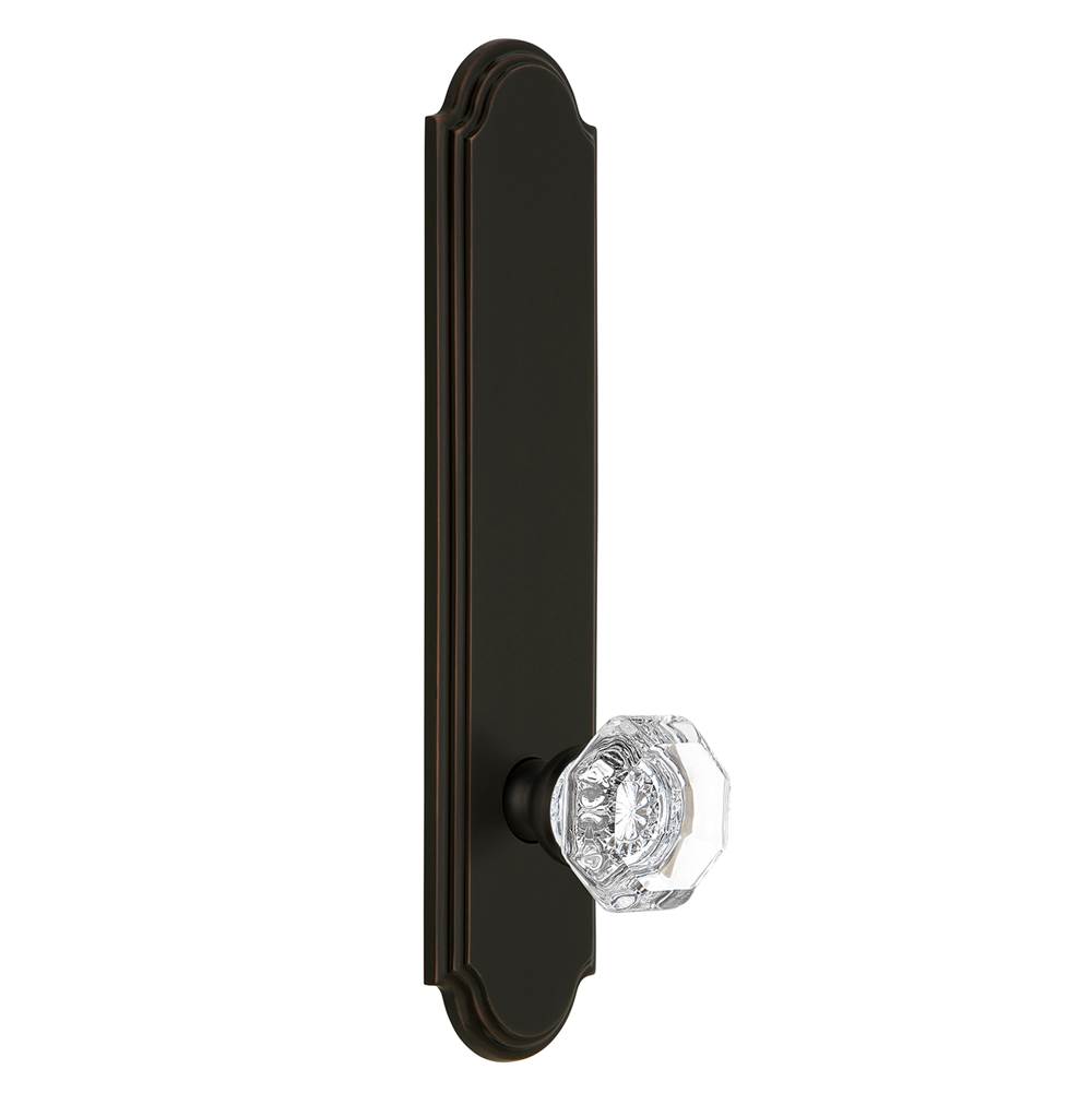 Grandeur Hardware Grandeur Hardware Arc Tall Plate Passage with Chambord Knob in Timeless Bronze