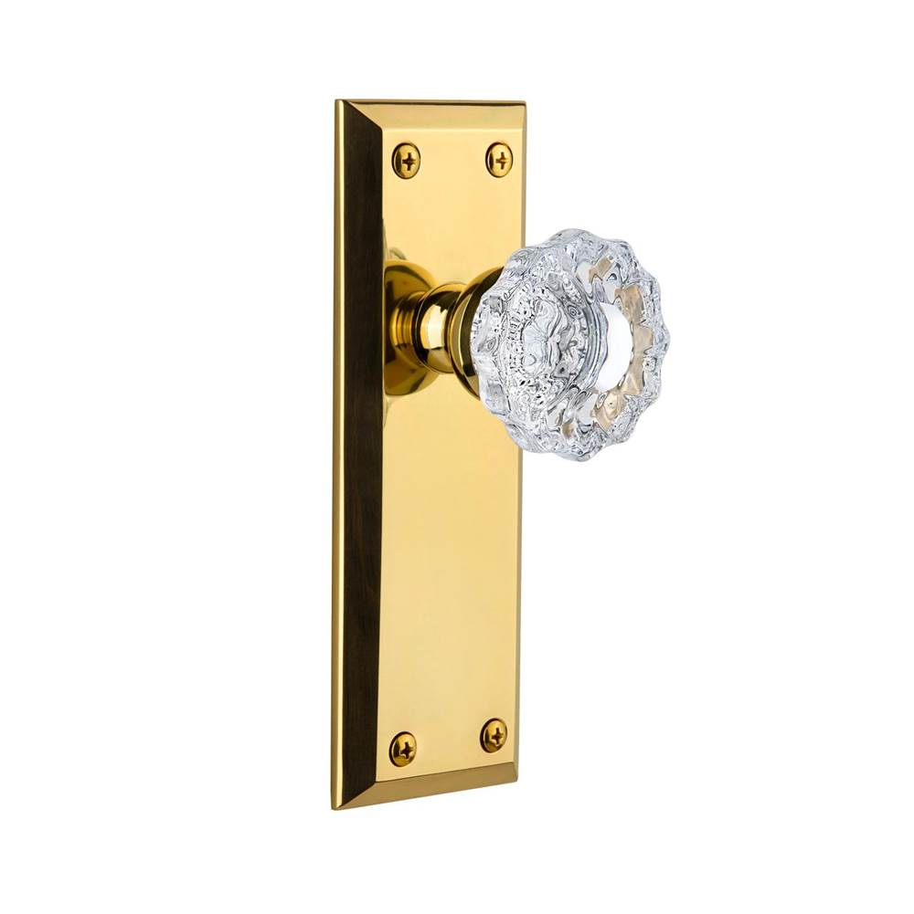Grandeur Hardware Grandeur Fifth Avenue Plate Privacy with Versailles Crystal Knob in Lifetime Brass