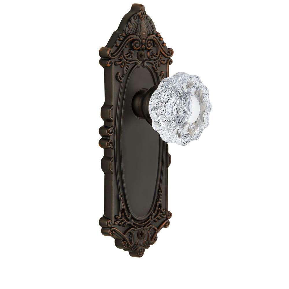 Grandeur Hardware Grandeur Grande Victorian Plate Privacy with Versailles Knob in Timeless Bronze