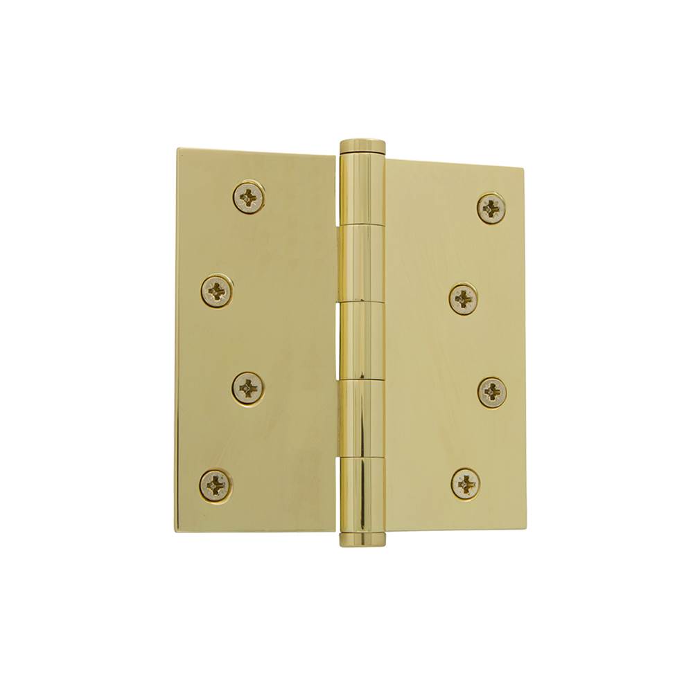Grandeur Hardware Grandeur Hardware 4'' Button Tip Residential Hinge with Square Corners in Unlacquered Brass