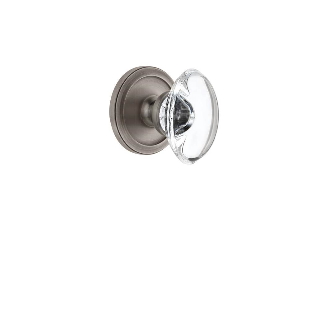 Grandeur Hardware Grandeur Circulaire Rosette Privacy with Provence Crystal Knob in Antique Pewter