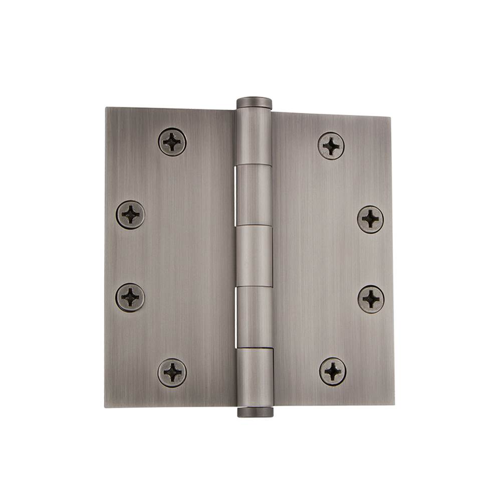Grandeur Hardware Grandeur Hardware 4.5'' Button Tip Heavy Duty Hinge with Square Corners in Antique Pewter