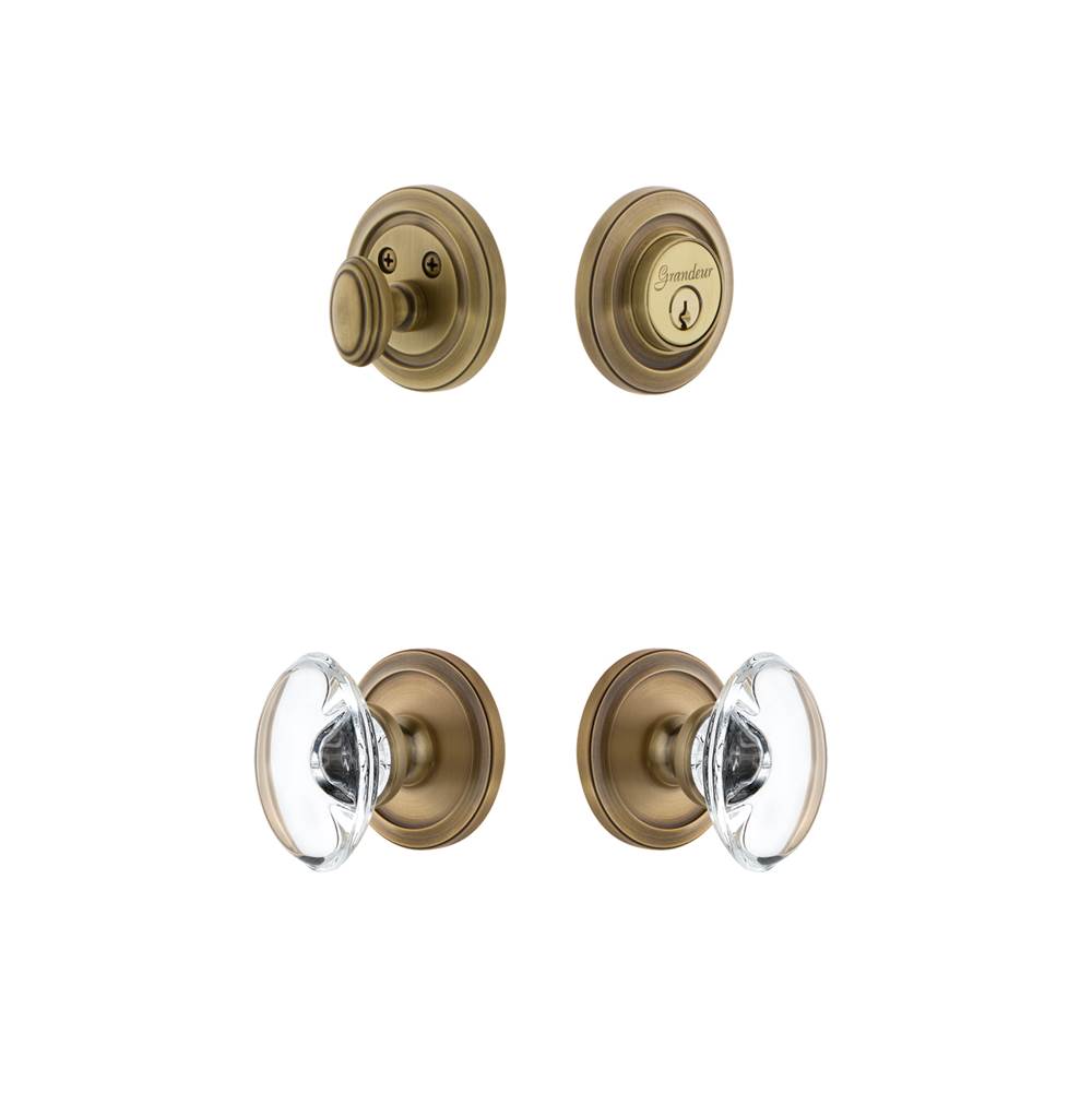 2.375 Grandeur 820331 Circulaire Rosette Privacy with Hyde Park Knob in Timeless Bronze 