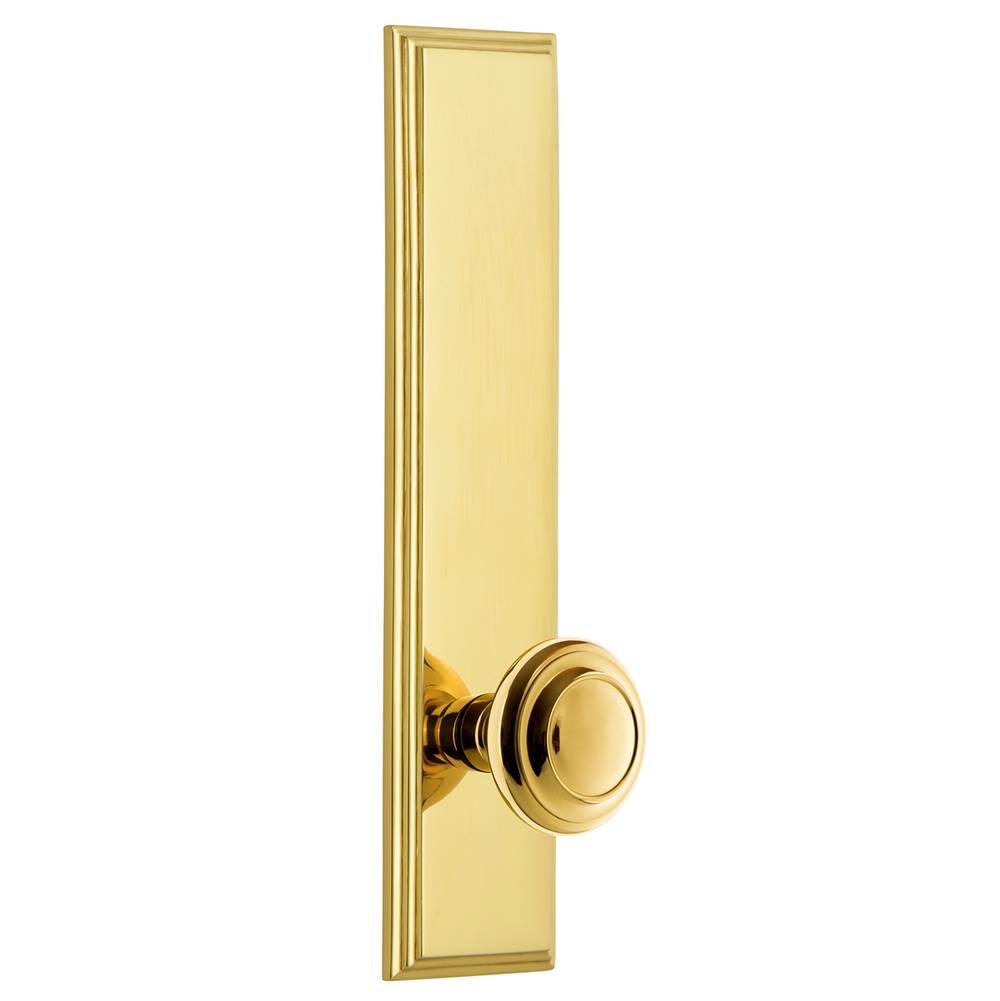 Grandeur Hardware Grandeur Hardware Carre'' Tall Plate Double Dummy with Circulaire Knob in Polished Brass