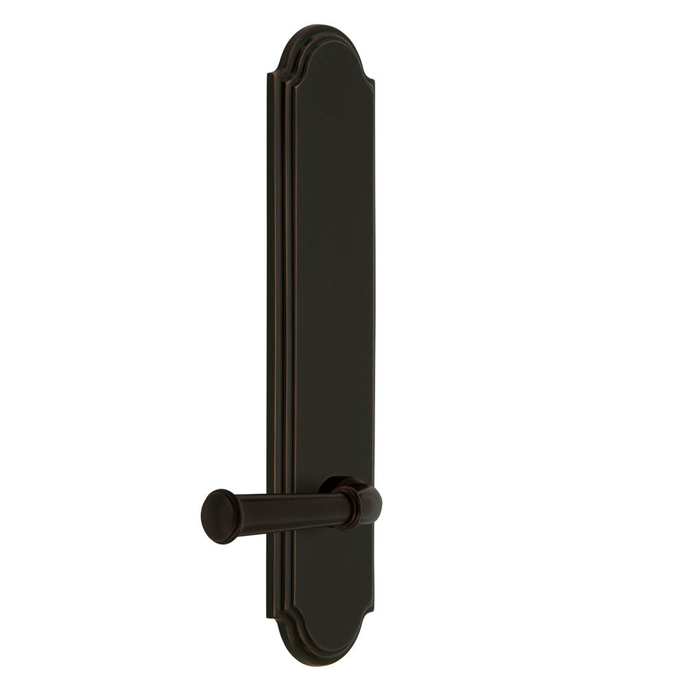 Grandeur Hardware Grandeur Hardware Arc Tall Plate Double Dummy with Georgetown Lever in Timeless Bronze
