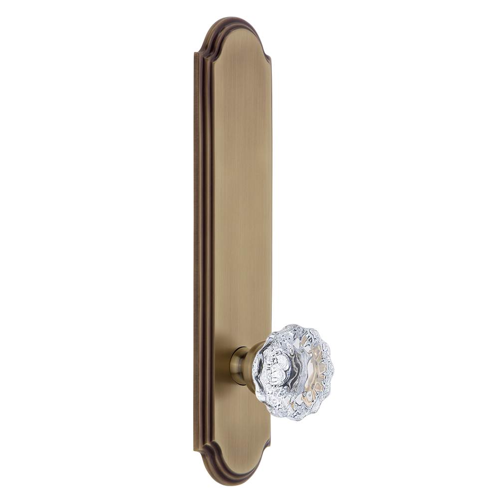 Grandeur Hardware Grandeur Hardware Arc Tall Plate Privacy with Fontainebleau Knob in Vintage Brass