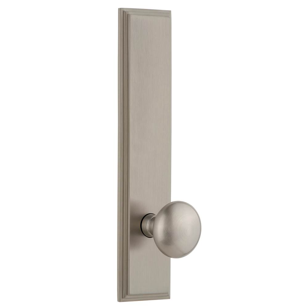 Backset Size-2.75 Right-Handed Grandeur 815352 Hardware Carre Tall Plate Privacy with Fifth Avenue Knob in Bright Chrome 