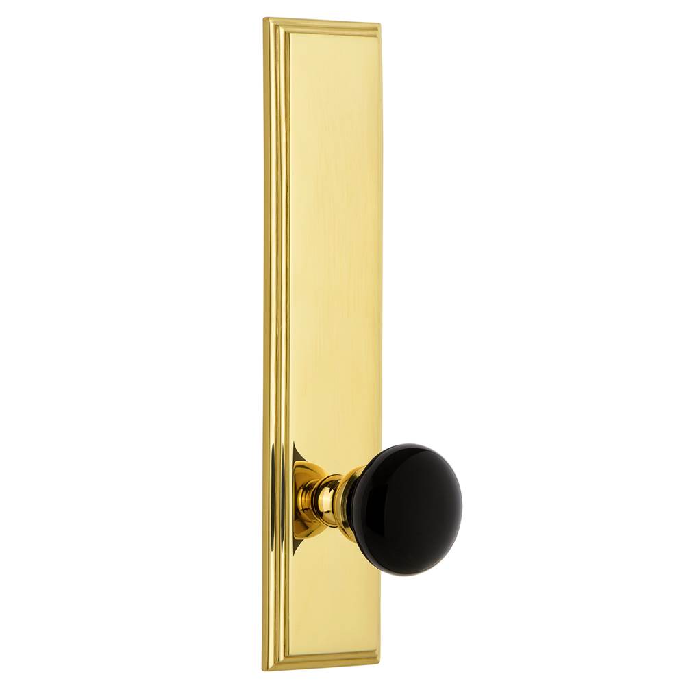 Grandeur Hardware Grandeur Carre'' Plate Double Dummy Tall Plate Coventry Knob in Polished Brass