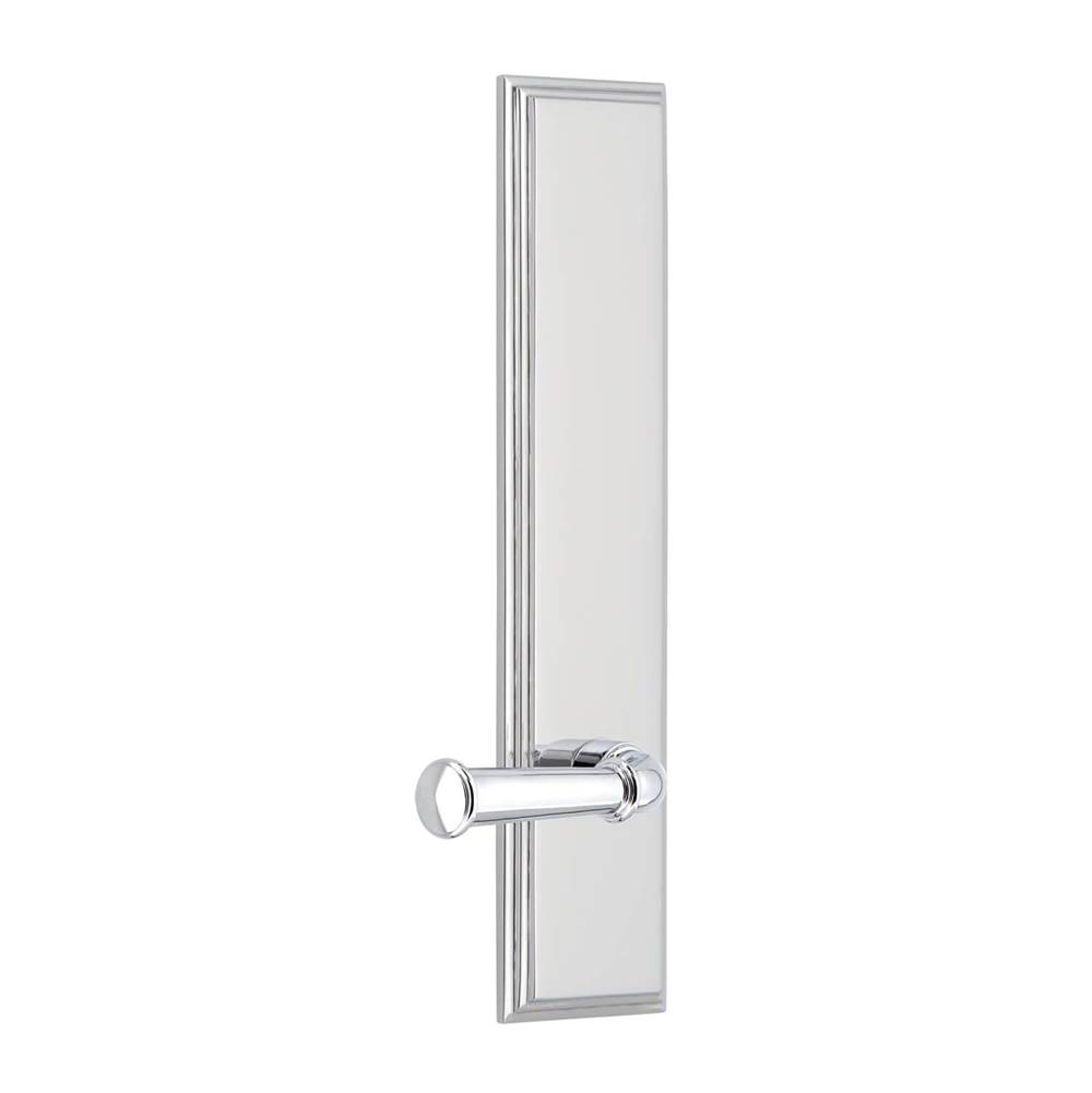Grandeur Hardware Carre Tall Plate Passage with Georgetown Lever in Bright Chrome