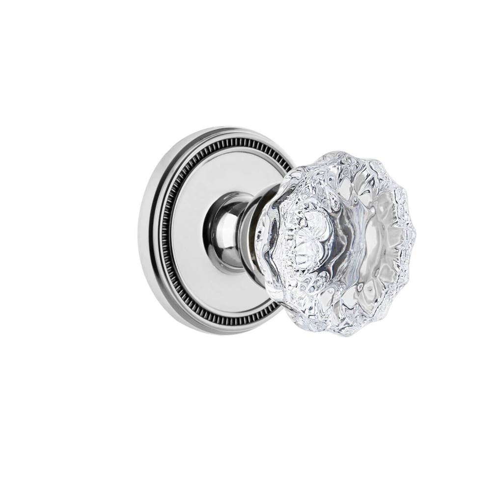Grandeur Hardware Soleil Rosette Double Dummy with Fontainebleau Crystal Knob in Bright Chrome