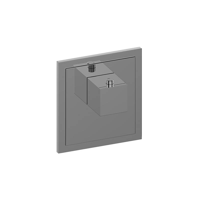 Graff M-Series Transitional Square Thermostatic Trim Plate with Square Handle