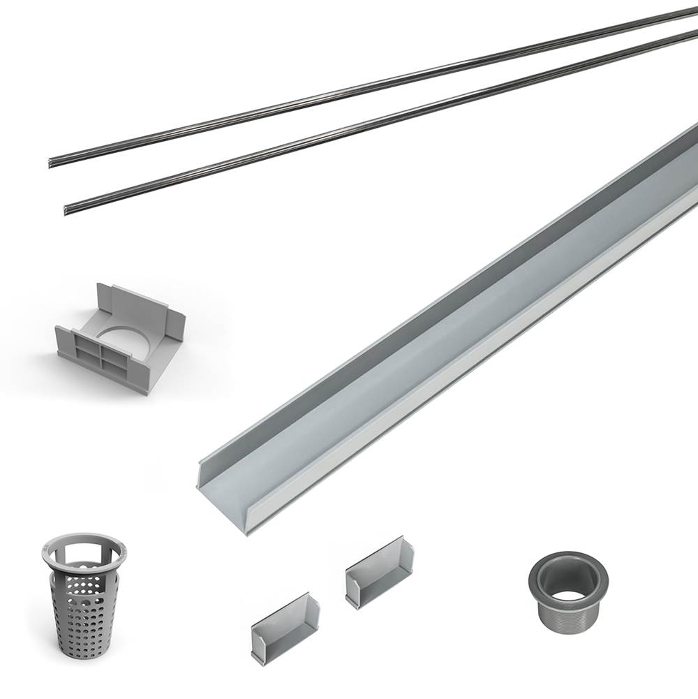 Infinity Drain 72'' Rough Only Kit for S-AG 65, S-DG 65, and S-TIF 65 series. Includes PVC Components and Channel Trim