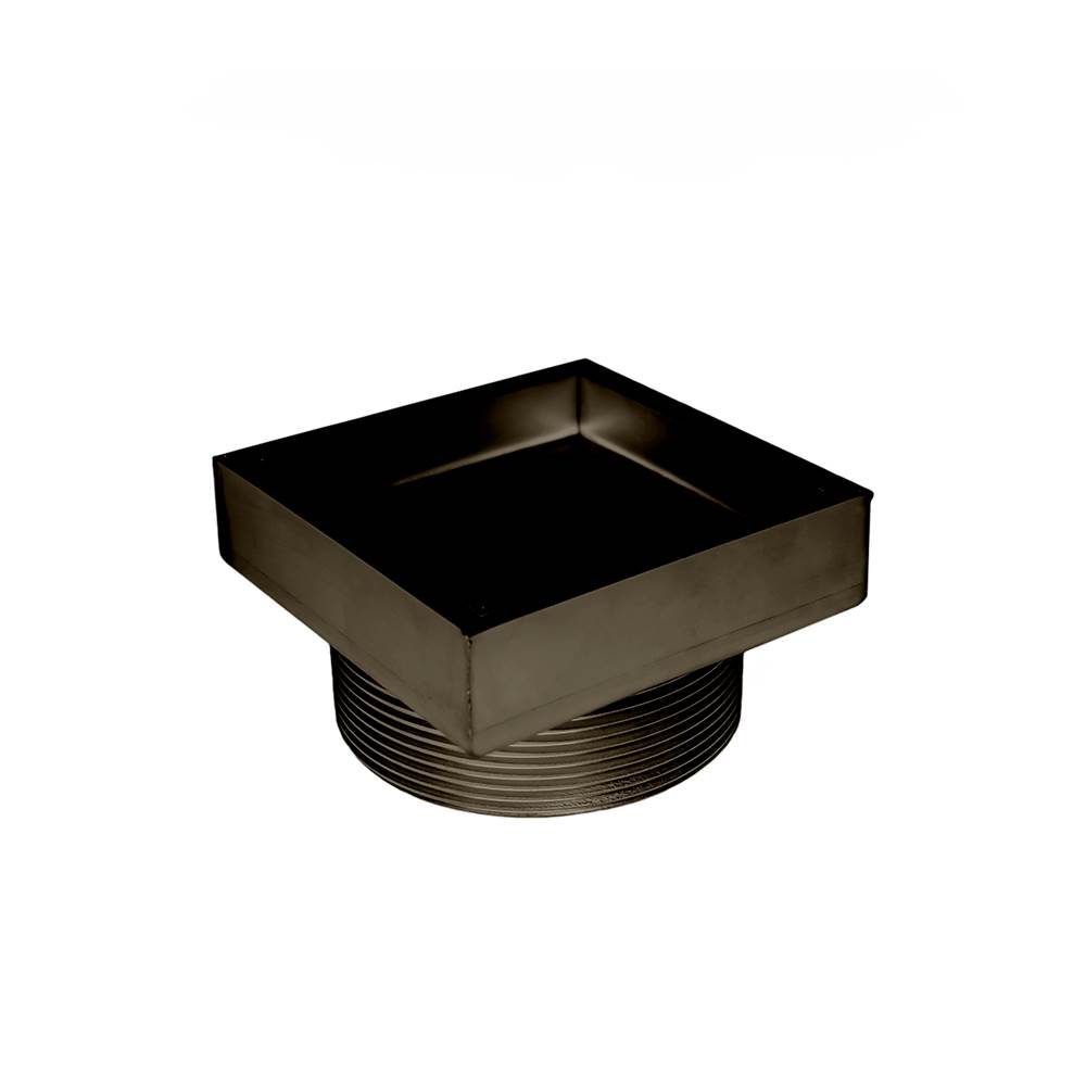 Infinity Drain 5'' x 5'' Tile Drain Strainer with 4'' B Type Threaded Throat in Oil Rubbed Bronze