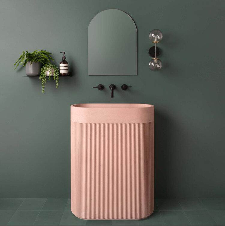 Kast Concrete Basins Aura Pedestal Complete Pedestal Bathroom Sinks
