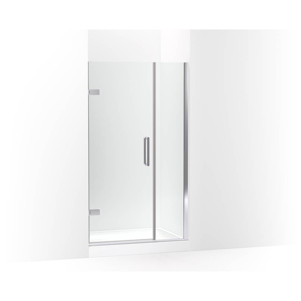 Kohler Composed® Frameless pivot shower door, 71-9/16'' H x 39-5/8 - 40-3/8'' W, with 3/8'' thick Crystal Clear glass