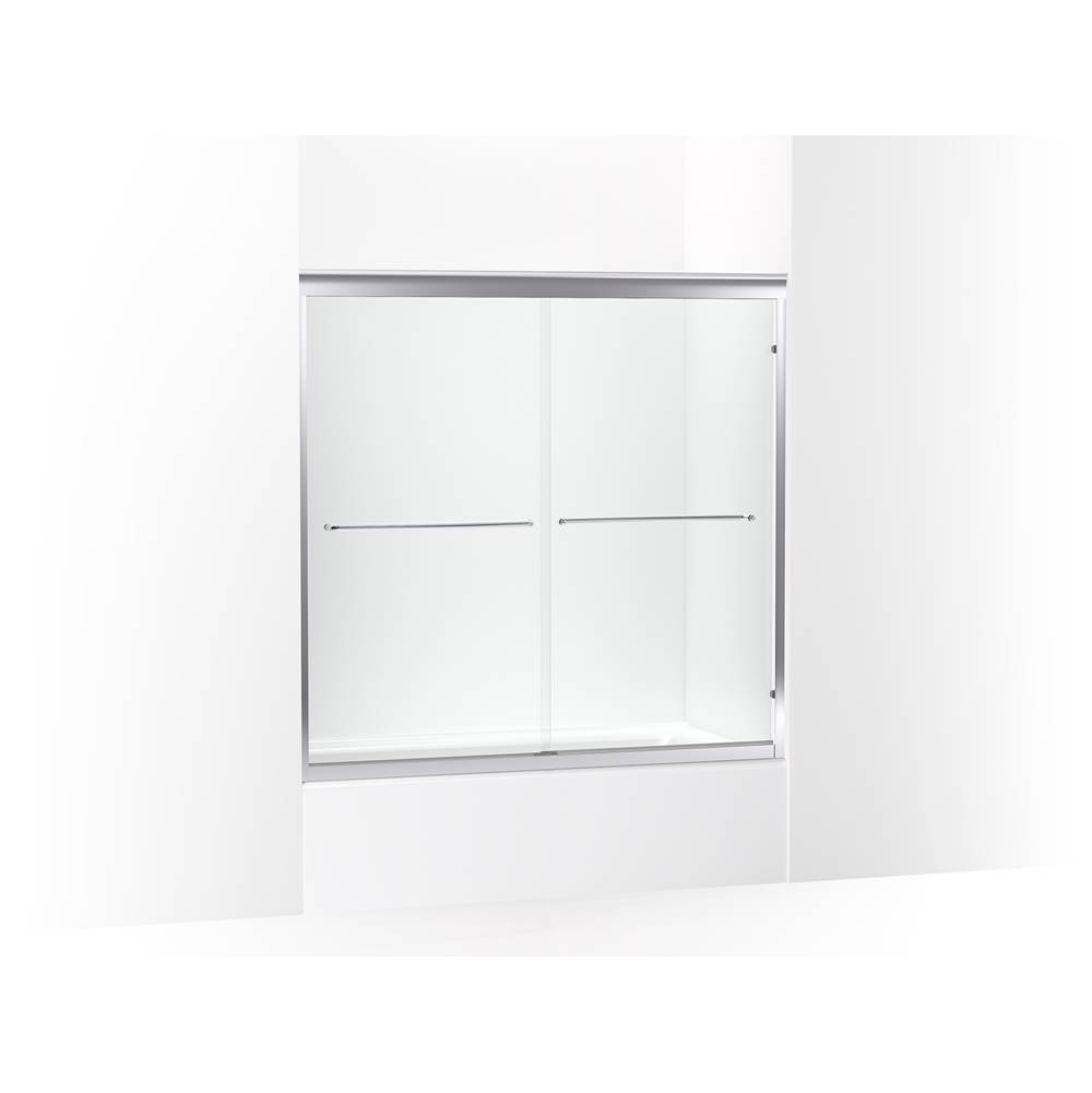 Kohler Fluence® 54-5/8 - 59-5/8'' W x 58'' H sliding bath door with 1/4'' thick Crystal Clear glass