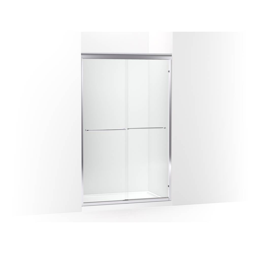Kohler Fluence® 49'' - 52'' W x 75-23/32'' H sliding shower door with 1/4'' thick Crystal Clear glass