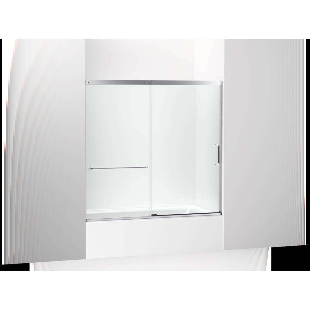Kohler Elate™ Sliding bath door, 56-3/4'' H x 56-1/4 - 59-5/8'' W, with 1/4'' thick Crystal Clear glass