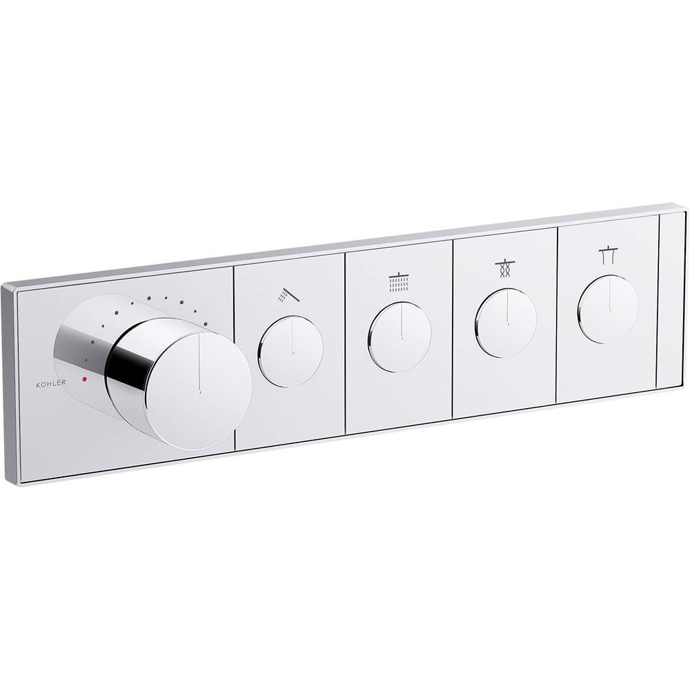 Kohler Anthem Four-Outlet Thermostatic Valve Control Panel With Recessed Push-Buttons