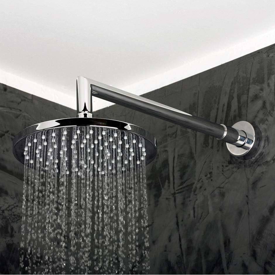 Lacava Wall-mount tilting round rain shower head, 75 rubber nozzles. Arm and flange sold separately.
