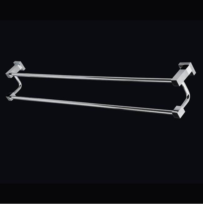 Lacava Wall-mount  double towel bar made of chrome plated brass.W: 24 1/2''D: 4 1/2''