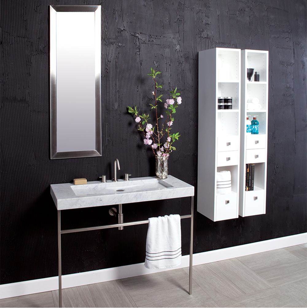 Lacava Wall-mount cabinet with three drawers and two shelves, polished chrome pulls included